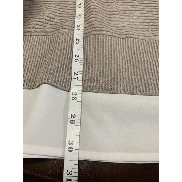 Hilary Radley Knit Minimalist Multi Layered Crew Neck Sweater Size XXL Tan - Picture 6 of 7